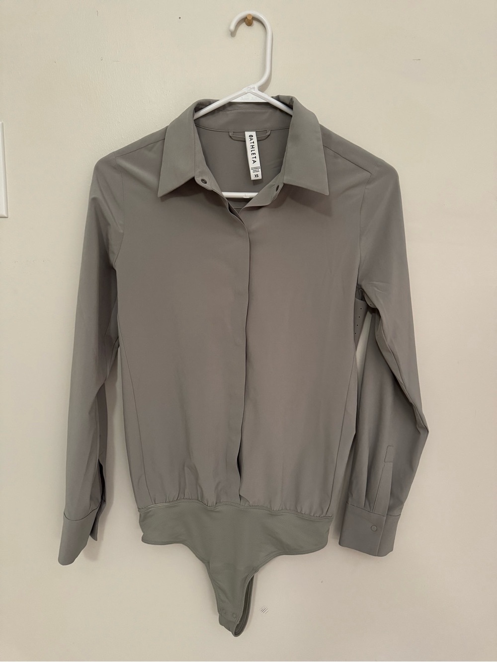 Athleta Green Button-Front Blouse, xs